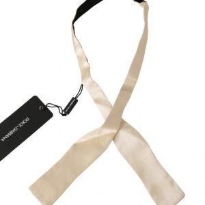 Dolce & Gabbana Beige Slim Skinny Herren Krawatte 100% Seide Bowtie