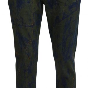 Dolce & Gabbana Blaugrüne Skinny Denim-Jeans aus Baumwolle