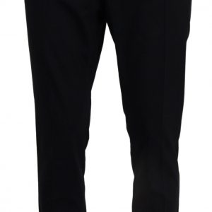 Dolce & Gabbana Blaues Woll-Stretch-Kleid Formal Slim Fit Pant