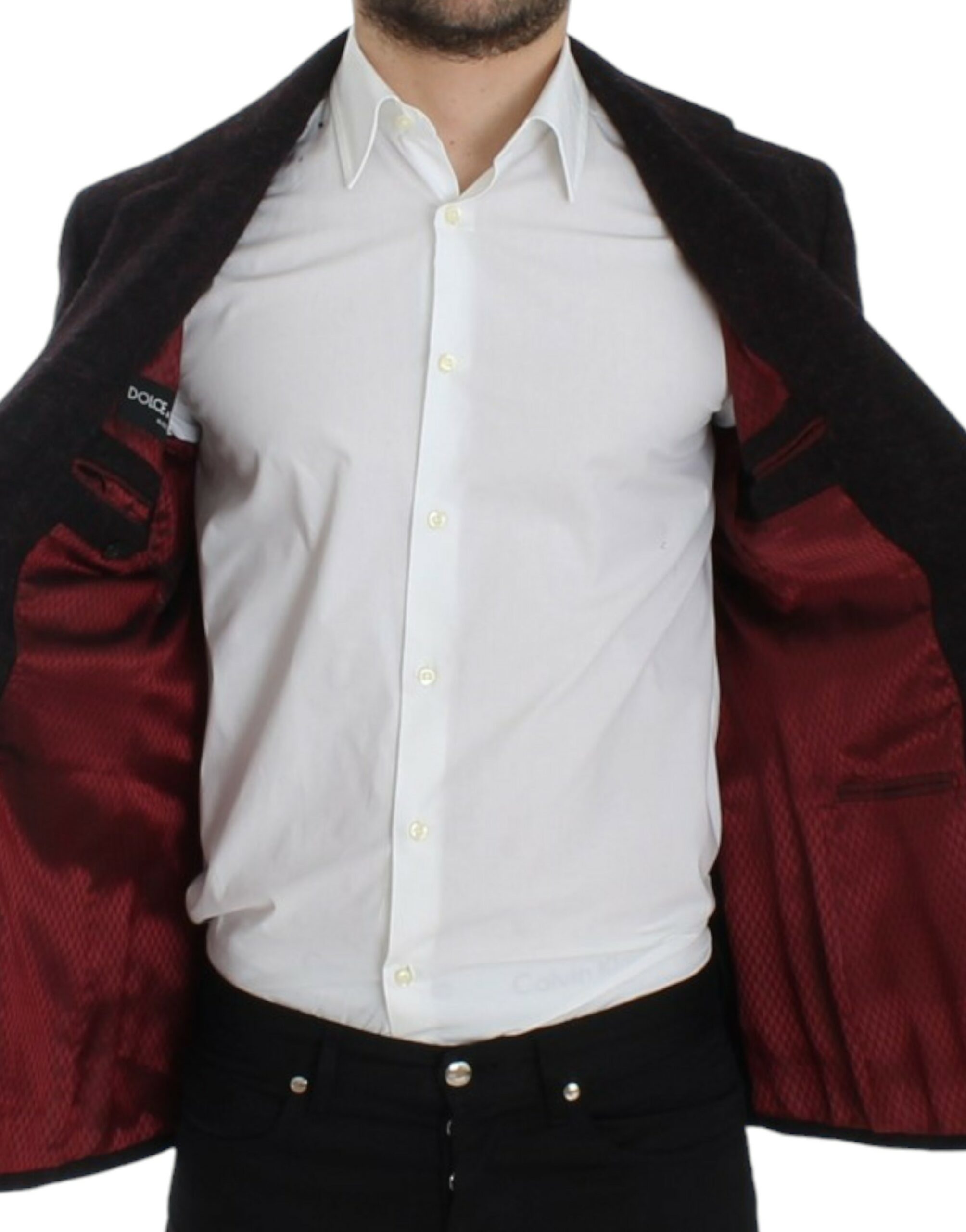 Dolce & Gabbana Bordeaux Alpaga Blazer mit zwei Knöpfen – Bild 7