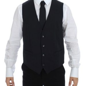 Dolce & Gabbana Blauer Baumwoll-Stretchwesten-Blazer