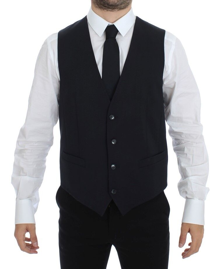 Dolce & Gabbana Blauer Baumwoll-Stretchwesten-Blazer