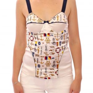 Dolce & Gabbana Weißes Tank-Top mit Matrosenmotiv