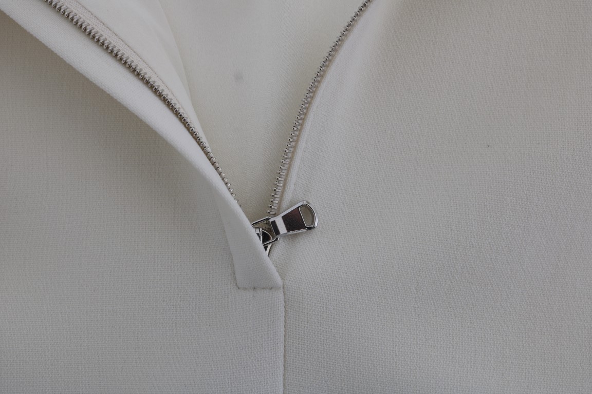 Dolce & Gabbana Weißes Stretch-Broschen-Shiftkleid aus Wolle – Bild 8