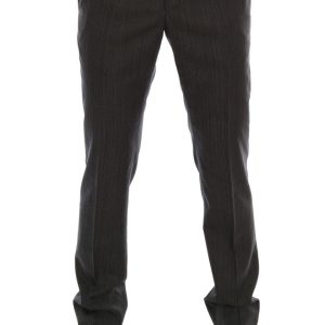 Dolce & Gabbana Graue gestreifte formelle Hose aus Wolle