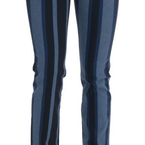 Dolce & Gabbana Blaue GIRLY Jeans aus gestreifter Baumwolle