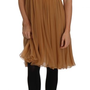 Dolce & Gabbana A-Linien-Kleid aus goldener Kristallseide