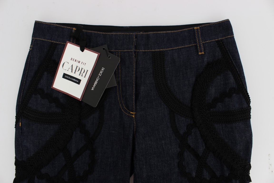 Dolce & Gabbana Blauer Denim Baumwolle CAPRI Torero Jeans – Bild 5