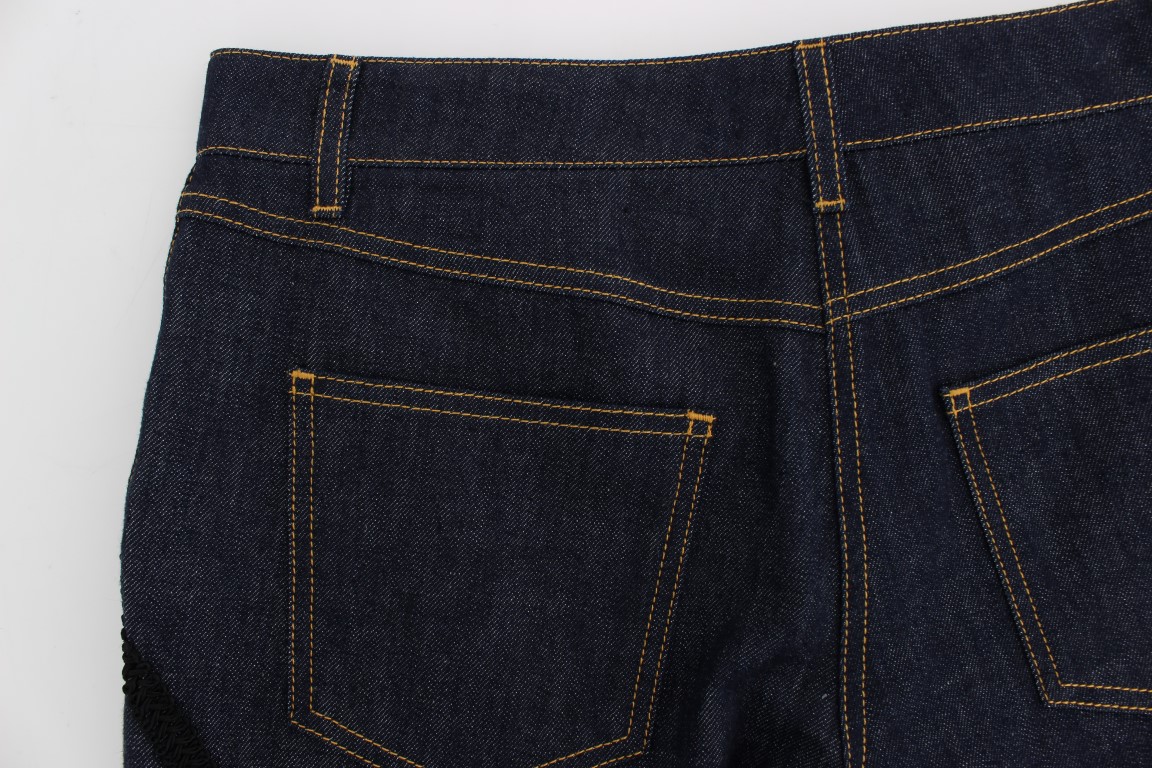 Dolce & Gabbana Blauer Denim Baumwolle CAPRI Torero Jeans – Bild 8