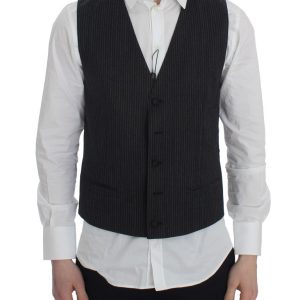 Dolce & Gabbana Graue gestreifte formelle Weste