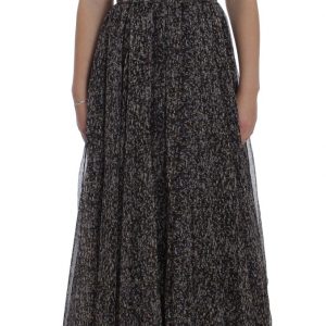 Dolce & Gabbana Dunkles Seiden-Shiftkleid in voller Länge