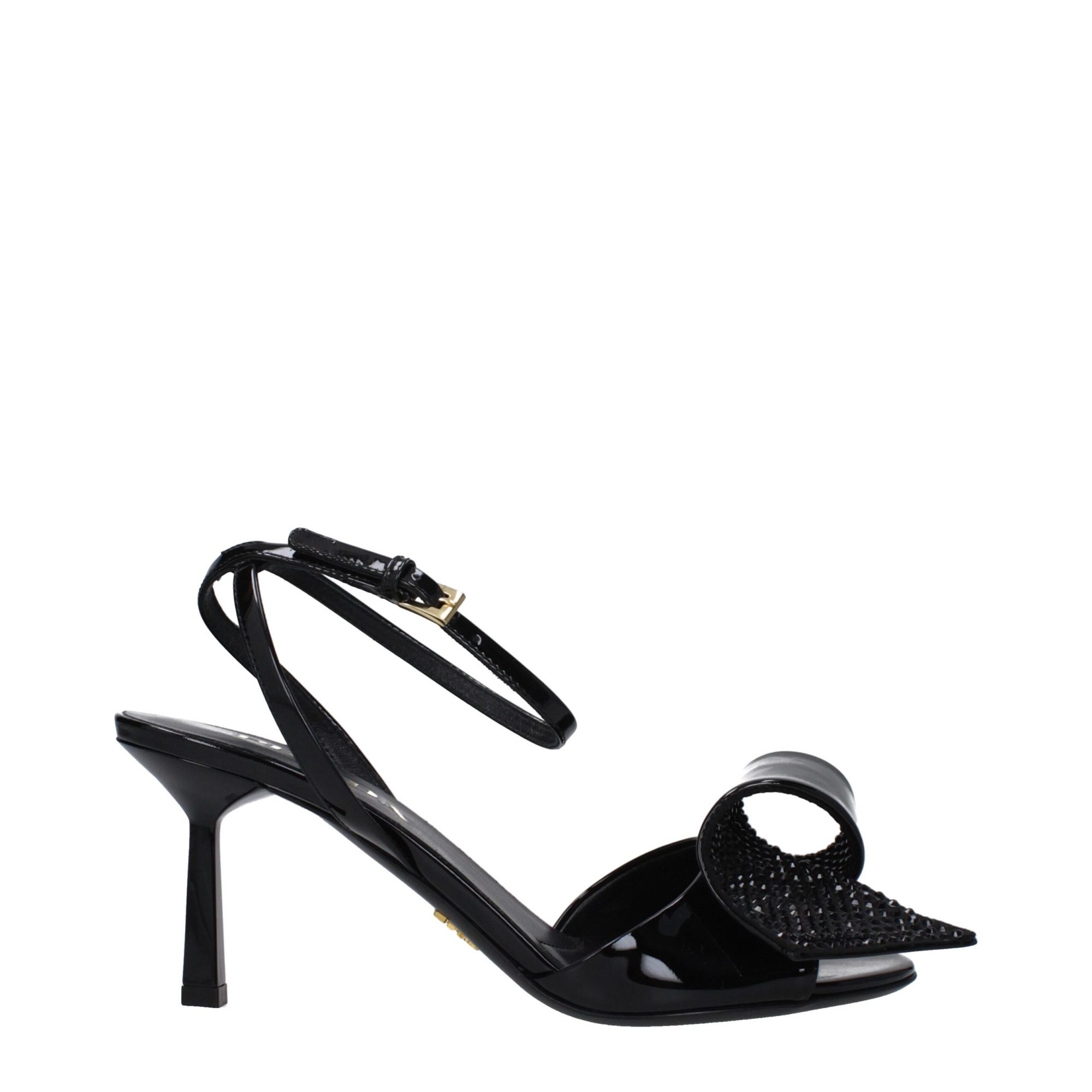 Prada Schwarze Leder-Stilettosandalen