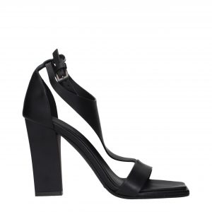Max Mara Schwarze Leder-Stilettosandalen
