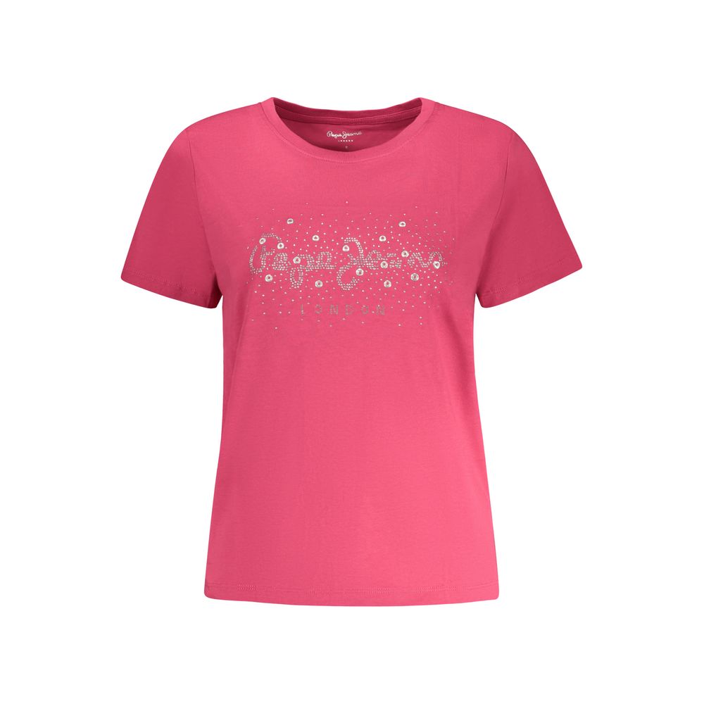 Pepe Jeans Rosa Baumwoll-T-Shirt für Damen