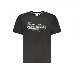 Pepe Jeans Schwarzes Baumwoll-T-Shirt für Herren