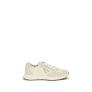 Prada Beige Nylon Low Top Sneakers