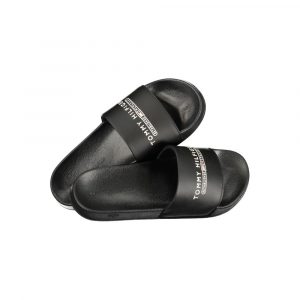 Tommy Hilfiger Schwarze Herren-Slipper aus Polyurethan