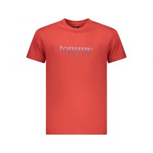 Tommy Hilfiger Rotes Baumwoll-T-Shirt für Herren