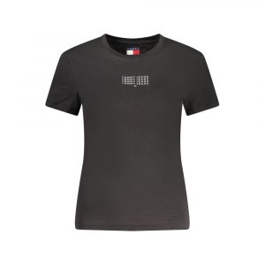 Tommy Hilfiger Schwarzes Baumwoll-T-Shirt für Damen