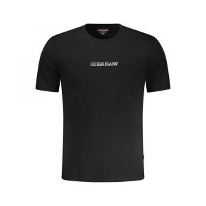 Guess Jeans Schwarzes Baumwoll-T-Shirt für Herren