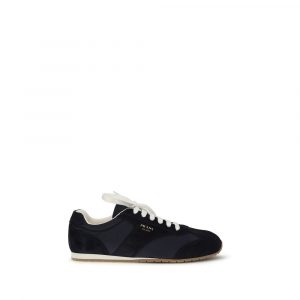 Prada Blaue Kalbsleder Bos Taurus Low-Top-Sneaker