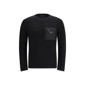 Prada Schwarzer Sweatshirt aus Fleece-Wolle