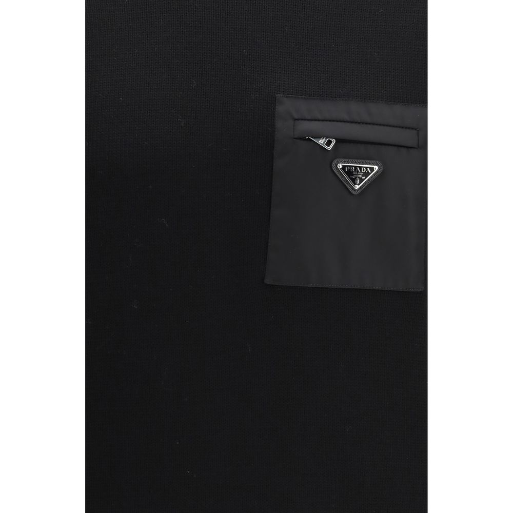 Prada Schwarzer Sweatshirt aus Fleece-Wolle – Bild 3