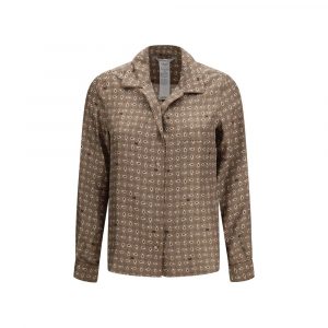 Max Mara Hemd mit braunem Seidenmuster