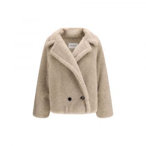 Max Mara Beiger Mantel aus Alpaka Vicugna Pacos