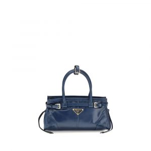 Prada Handtasche aus blauem Kalbsleder Bos Taurus