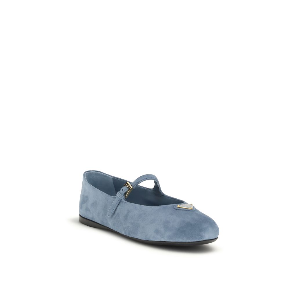 Prada Ballerinas aus blauem Ziegenleder – Bild 2