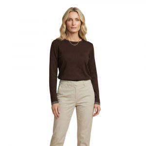 Street One Braunes Baumwoll-Langarmshirt