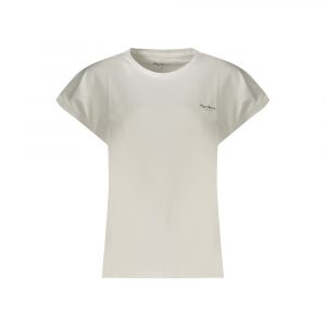 Pepe Jeans Weißes Baumwoll-T-Shirt für Damen