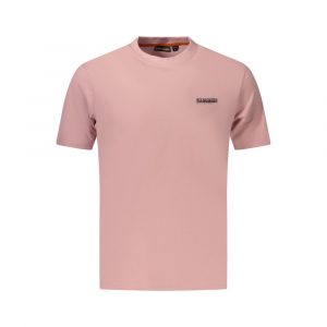 Napapijri Rosa Baumwoll-T-Shirt für Herren