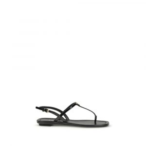 Prada Schwarze Bos Taurus Kalbsleder-Flip-Flop-Sandalen