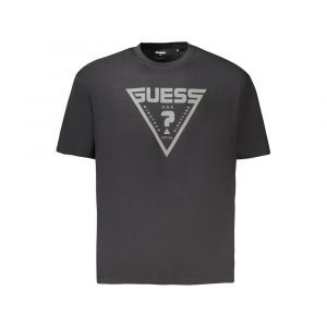 Guess Jeans Schwarzes Baumwoll-T-Shirt für Herren