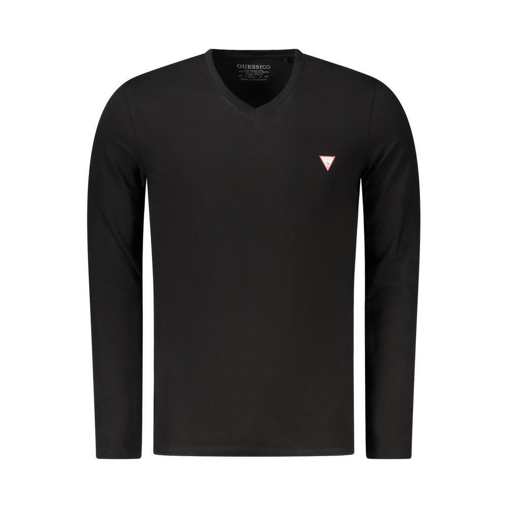 Guess Jeans Schwarzes Baumwoll-T-Shirt für Herren