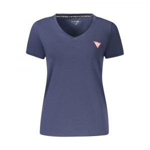 Guess Jeans Blaues Bio-Baumwoll-T-Shirt für Damen