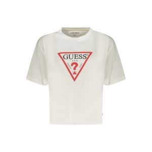Guess Jeans Weißes Bio-Baumwoll-T-Shirt für Damen
