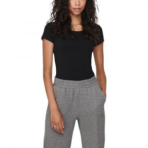 Only Schwarzes Baumwoll-T-Shirt
