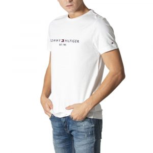 Tommy Hilfiger Cremefarbenes Baumwoll-T-Shirt