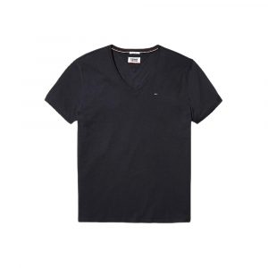 Tommy Hilfiger Jeans Schwarzes Baumwoll-T-Shirt