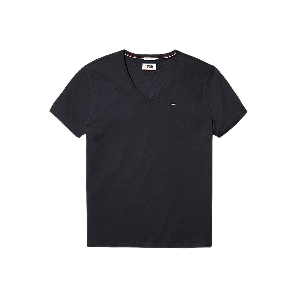 Tommy Hilfiger Jeans Schwarzes Baumwoll-T-Shirt
