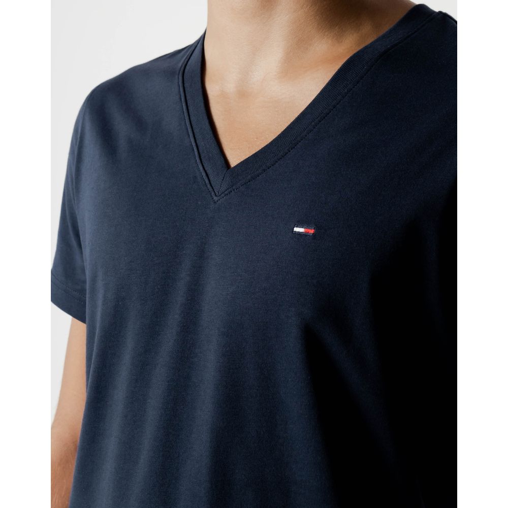 Tommy Hilfiger Jeans Blaues Baumwoll-T-Shirt – Bild 3