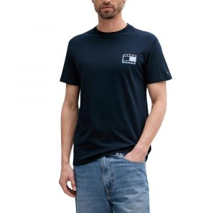 Tommy Hilfiger Jeans Blaues T-Shirt aus recycelter Baumwolle