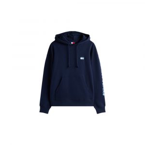 Tommy Hilfiger Jeans Blauer Kapuzenpullover aus recycelter Baumwolle