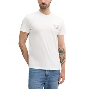 Tommy Hilfiger Jeans Cremefarbenes T-Shirt aus recycelter Baumwolle