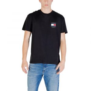 Tommy Hilfiger Jeans Schwarzes T-Shirt aus recycelter Baumwolle
