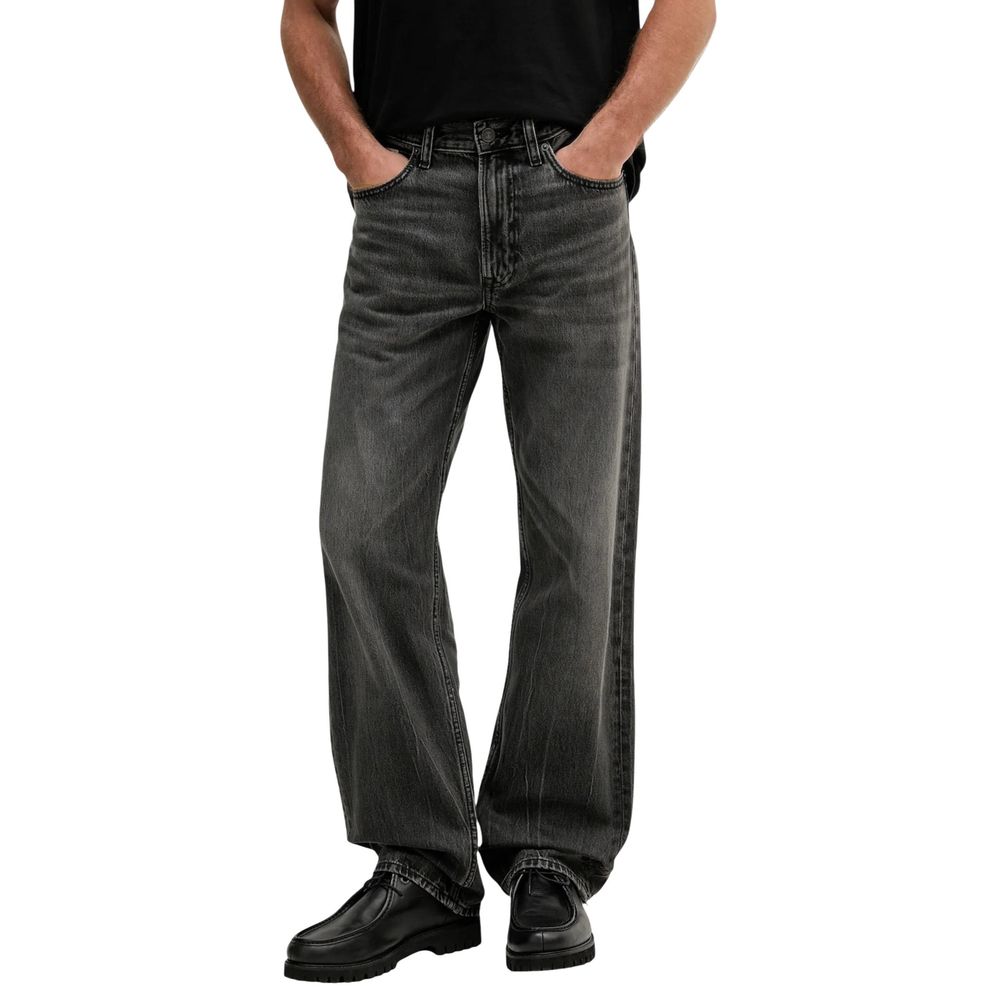 Calvin Klein Jeans Schwarze Baumwolljeans im Relaxed Fit