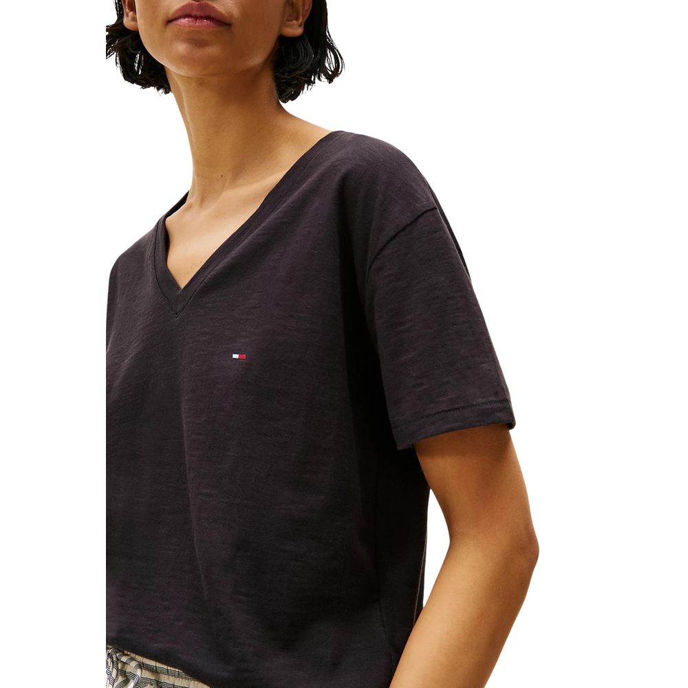 Tommy Hilfiger Schwarzes Bio-Baumwoll-T-Shirt – Bild 3